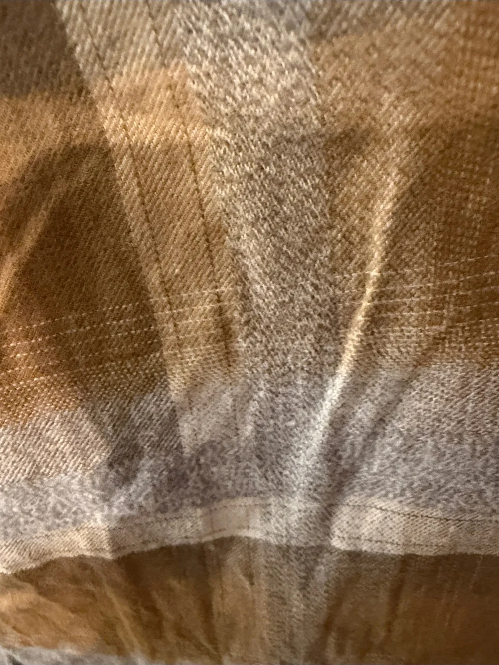 Banana Republic Men's Tan and Gray Plaid Button-Down Shirt